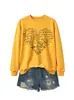 Sudadera con cuello redondo y mangas largas para mujer, de estilo moderno y elegante, con estampado de corazón de función matemática, para otoño e invierno, exportación, tienda independiente Amazon eBay