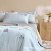 Conjunto de Colcha de Verão de Corda de Linho Tencel Lenzing Classe A Desenho Animado, Conjunto de Quatro Peças com Colcha Refrescante Sedosa para Ar Condicionado, Lavável à Máquina