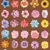 Adesivos PET Flores Coloridas Material para Decoração de Diário Floral Impermeáveis Transparentes Adesivos de Capa de Celular de Alto Valor