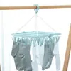 Perchero Plegable de 32 Pinzas para Ropa de Adultos, Pinzas Múltiples, Colgador de Calcetines para Niños, Tendedero Doméstico, Perchero a Prueba de Viento