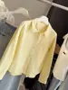 Camisa Larga de Algodón Lavado Única y Súper Elegante para Mujer, Nuevo Diseño Popular Primavera 2026 con Abertura Trasera Top Chaqueta