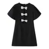 Comercio Exterior Europeo y Americano Transfronterizo Otoño e Invierno 2025 Nueva Ropa para Mujer con Lazo de Pedrería Vestido Sexy para Chicas Calientes con Aberturas para Mujer