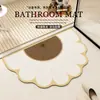 Alfombra de Piso Floral para Baño, Alfombra Absorbente de Agua y Antideslizante de Lodo Diatomeas para Entrada de Baño, Inodoro, Cabina de Ducha, Modelo Nuevo 2026