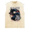 Verão novo cinco feitiço de iluminação de volta à guerra em torno da maré marca lavada velho colete sem mangas camiseta