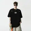 Camiseta de Manga Corta con Bordado de Verano para Hombre, Holgada, Estilo Americano High Street, Juvenil, Transpirable, Versátil, Cuello Redondo, Manga Media, Top de Pareja