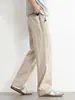 Pantalones de Lino Tencel para Hombre, Estilo Delgado de Verano, Pantalones Casuales con Cintura Elástica, Pantalones de Hombre Estilo Old Money, Pantalones Blancos de Algodón y Lino de Pierna Recta