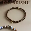 Nuevo Pulsera de Cuentas de Madera Eco Piedra Natural Retro Simple y de Moda Joyería de Mano Versátil de Gama Alta de Nicho