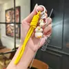 Pato Amarelo e Branco Desenho Animado Bolsa Fofa Pingente Versátil Personalidade de Carro Presente Criativo Chaveiro Enfeites para Pendurar Diy