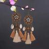 Aretes Turquesa Bohemios Europeos y Americanos Retro Búho Geométricos Atrapasueños Pluma Borla Aretes Mujeres