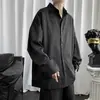 Camisa de manga larga estilo cárdigan 2026, elegante y casual, corte holgado, camisa a rayas abotonada para hombre, estilo ins, primavera y otoño