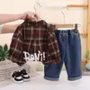 Conjunto de Ropa de Otoño para Niños Guapo 2026 Nuevo Estilo Bebé Niños Primavera y Otoño Elegante Conjunto de Tres Piezas de Manga Larga para Bebé Niño