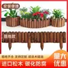 Valla de Madera Anticorrosiva Valla de Madera Maciza Carbonizada Valla Pequeña de Madera Decorativa para Exterior para Jardín de Flores de Patio, Huerto, Barandilla de Estacas de Madera