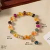 Pulseira de Ágata Coração de Açúcar com Cristal Swarovski para Mulheres, Luxo Leve, Nicho, Alto Padrão, Amuleto da Paz, Pulseira de Pérola e Ágata, Joia de Mão