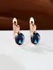 Pendientes Sencillos Ovalados de Zirconia Única de Venta Caliente Transfronterizos Pendientes de Piedras Preciosas de Colores Ligeramente Lujosos Retro para Mujer Fuente de Suministro Transfronteriza