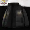 Moderna Chaqueta de Algodón con Cuello Alto y Bloques de Color de Pana para Otoño e Invierno Ropa para Pareja Abrigo de Algodón Cálido a Prueba de Viento para Hombre