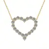 Colgante de Moissanita en Forma de Corazón Grande de 20 Quilates, Superventas Transfronterizo, Exagerado Lujo Moda Cadena para Clavícula de Plata de Ley S925