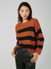 Venta al por mayor Amazon 2023 otoño e invierno ropa de mujer Nuevo suéter de punto holgado a rayas de color contrastante que combina con todo Z2789