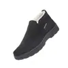 Sapatos de Pano Velho Pequim Inverno Masculino Idoso Sapatos de Algodão Impermeáveis Quentes Forrados com Lã Espessados Sapatos para Pai de Meia-Idade e Idoso Antiderrapantes Tamanho Grande