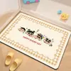 Alfombrilla de Baño Estilo Dibujos Animados para Uso Doméstico, Fácil de Mantener, Resistente a Manchas, Antideslizante, Cortable, Absorbente de Agua, Secado Rápido, Alfombrilla de Tierra de Diatomeas