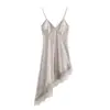 Atacado de Fabricantes de Roupas Femininas Transfronteiriças 2026 Aliexpress Venda Quente Moda Verão Vestido Sexy com Renda Textura de Seda e Cetim