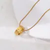 Moda Hip-Hop Transfronteriza Europea y Americana Elegante Colgante Giratorio Collar de Acero de Titanio Recubrimiento Galvánico Ecológico en Ambiente de Vacío Oro de 18K
