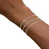 Pulsera Personalizada Roja Facetada de 3 Cuentas Aleación para Mujer Tres Capas Delgada Joyería para Apilar Venta al por Mayor No