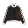 Chaqueta Cardigan Deportiva Estilo Americano Tallas Grandes para Mujer Primavera Otoño Rayas Conjunto de Pareja Sudadera con Capucha Manga Larga para Hombre Cuello Alto Holgado