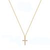 Collar de Cruz Nuevo de Aliexpress Lleno de Diamantes para Mujer, Cadena Clavícula, Colgante de Oro Relleno de Oro de 14K, Zircón de Moda para Mujer