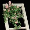 Enredadera de Margarita Girasol Pequeño Tira Artificial para Decoración de Conducto de Aire Acondicionado de Sala de Estar Cubierta de Ventana Interior Planta Verde de Alta Simulación