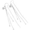 Pendientes de plata de ley s925 para mujer, largos y elegantes, con borlas de estrella de cinco puntas y nicho, de lujo, de alta gama.