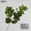 Planta verde artificial, folhas de hortênsia de galho longo, folhas puras sem flores, decoração de folha de hortênsia em tecido de seda texturizado