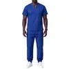 Amazon Transfronterizo Ropa para Lavar a Mano Más Vendida Conjunto Corto de Manga Corta con Aberturas Ropa para Hospital, Doctor, Enfermera Elástica de Secado Rápido Ropa de Trabajo