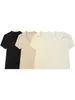 2026 Nueva Moda Casual Versátil de Estilo Europeo y Americano para Mujer, Camiseta de Punto de Manga Corta Lisa, Holgada