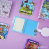 Caderno Intercalado Criativo Novo Estilo Minecraft com Páginas Coloridas de Desenho Animado e Páginas Pautadas, Material Escolar