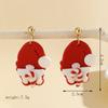 Navidad aretes hechos a mano de arcilla polimérica de Santa Claus rojo arcilla suave aretes lindos de muletas de dibujos animados aretes europeos y americanos