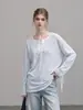 Camiseta azul a rayas de estilo francés, holgada, de manga larga para mujer, estilo fino y relajado, top transpirable