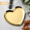 Plato Creativo en Forma de Corazón Péndulo de Escritorio Hogar Sentido de Alta Gama Anillo de Placa de Acero Inoxidable Almacenamiento Bandeja de Joyería