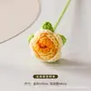 Amazon Transfronterizo Tejido a Mano Rosa de una Sola Cabeza Producto Terminado Ramo de Flores Artificiales Flor Artificial Tejida Día del Maestro Flor Eterna