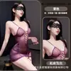 Búho Nocturno Lencería Sexy Calada Tentación Deseo Puro Camisola Bata de Noche Malla con Tirantes Encaje Transparente Conjunto de Pijama