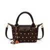 Bolsa de mão com design exclusivo de bolinhas, bolsa de ombro minimalista e estilosa, bolsa transversal chique e versátil estilo coreano para mulheres