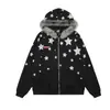 La nueva colección de otoño de Magic Bear presenta una sudadera con capucha de estilo americano retro ligero de cinco puntas con cuello de pelo y cremallera
