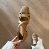 Primer Encuentro con la Moda Retro Artística de la Temporada Sandalias Romanas Cómodas con Aberturas Transpirables para Exteriores para Mujer, Tacón Bajo, Efecto Adelgazante, Sandalias de Punta Cerrada