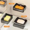 Porta jabón sin taladro, caja de jabón de pared, plato de jabón para baño, caja escurridora de jabón para el hogar, estante de almacenamiento para baño