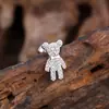 Unha de Osso de Orelha Zircônia de Aço Inoxidável Casual e Personalizada, Joia de Piercing de Unha de Orelha Micro-Embutida Exquisita e Compacta 0.8*6*4mm