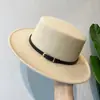 Sombrero de Lana Negro Estilo Jazz de Ala Ancha Retro para Hombre y Mujer con Cinturón Otoño e Invierno Lolita Estilo Británico Europeo y Americano