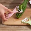 Pelador Multifuncional de Cocina Cuchillo para Frutas Pelador de Patatas Rascador para Pelar Melón y Frutas Pelador de Cuchilla Cerámica