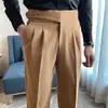 Venda Direta de Fábrica Calças Casuais Masculinas Estilo Napolitano Italiano Estilo Professor Tony Calças Sociais de Cintura Alta