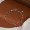 Joyas de Mano Personalizadas Bañadas en Oro Real para Mujer, Pulsera de Amor Estilo Metálico de Diseño Nicho, Pulsera Simple y Versátil al por Mayor
