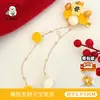 Nova Presilha de Cabelo com Bola de Pelúcia e Franja Estilo Chinês para Meninas, Doce e Festiva, Alto Apelo Estético, Acessório de Cabelo com Atmosfera de Ano Novo