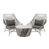 Mesa y silla de ratán de diseño, sofá de tres piezas, patio, tienda de té nórdico con leche, balcón, silla doble para hotel de exterior para tres personas